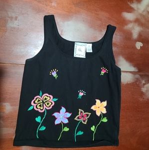 Small black floral top